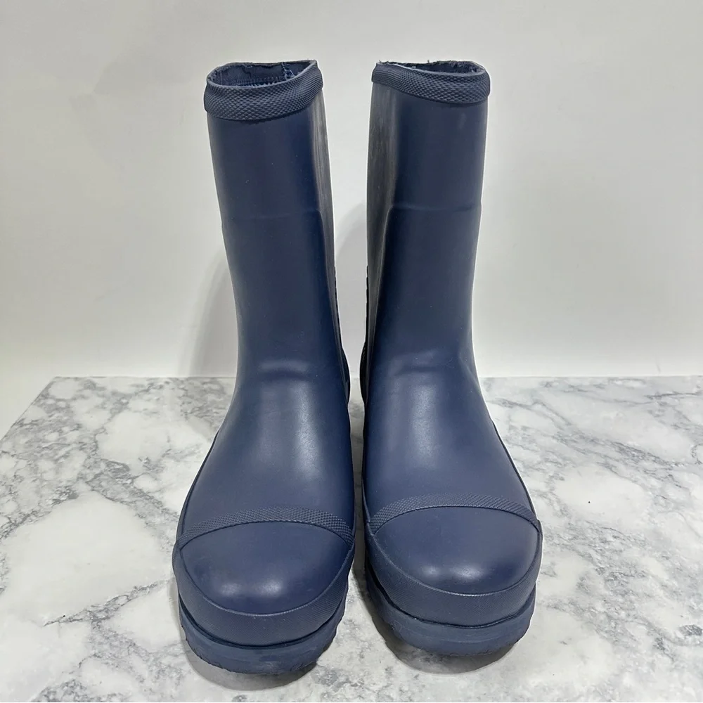 Sorel Women's Joan Rain Short matte blue mid calf water Boots size 10